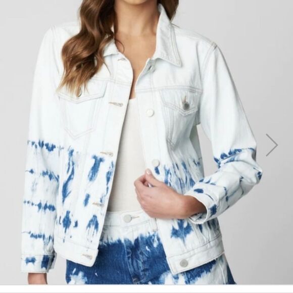 NEW Blank NYC White and Blue tie dye Jean Jacket small - Picture 1 of 8